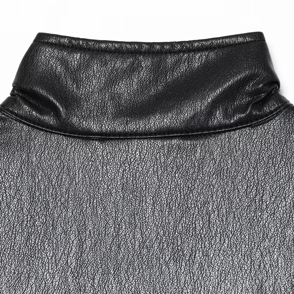 Veste de pilote en faux cuir PU pour femme, ample, col haut, manches longues, décontractée, polyvalente, nouvelle collection automne et hiver