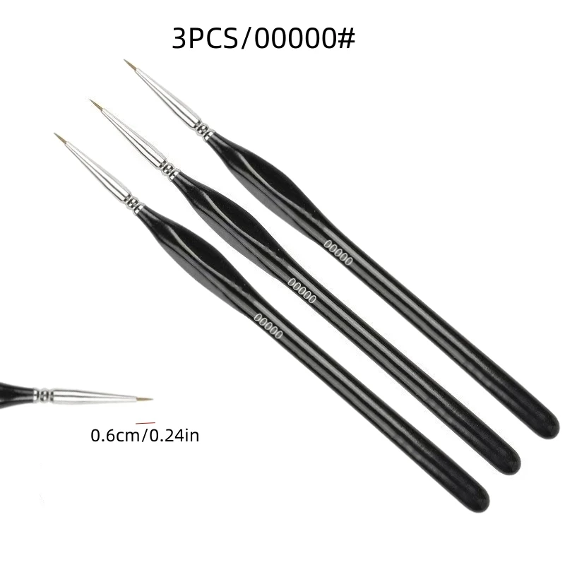 Fine Tip Paint Brush Triangular Grip Handles Acrylic Watercolor Oil Painting For Face Nail Model Painting Micro Detail Brush Set