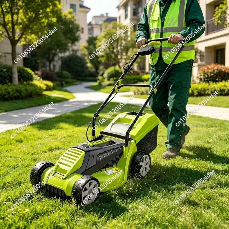 220V Electric Lawn Mower Corded Electric Walk-Behind Push Mower Portable Outdoor Corded Electric Grass Cutting Machine