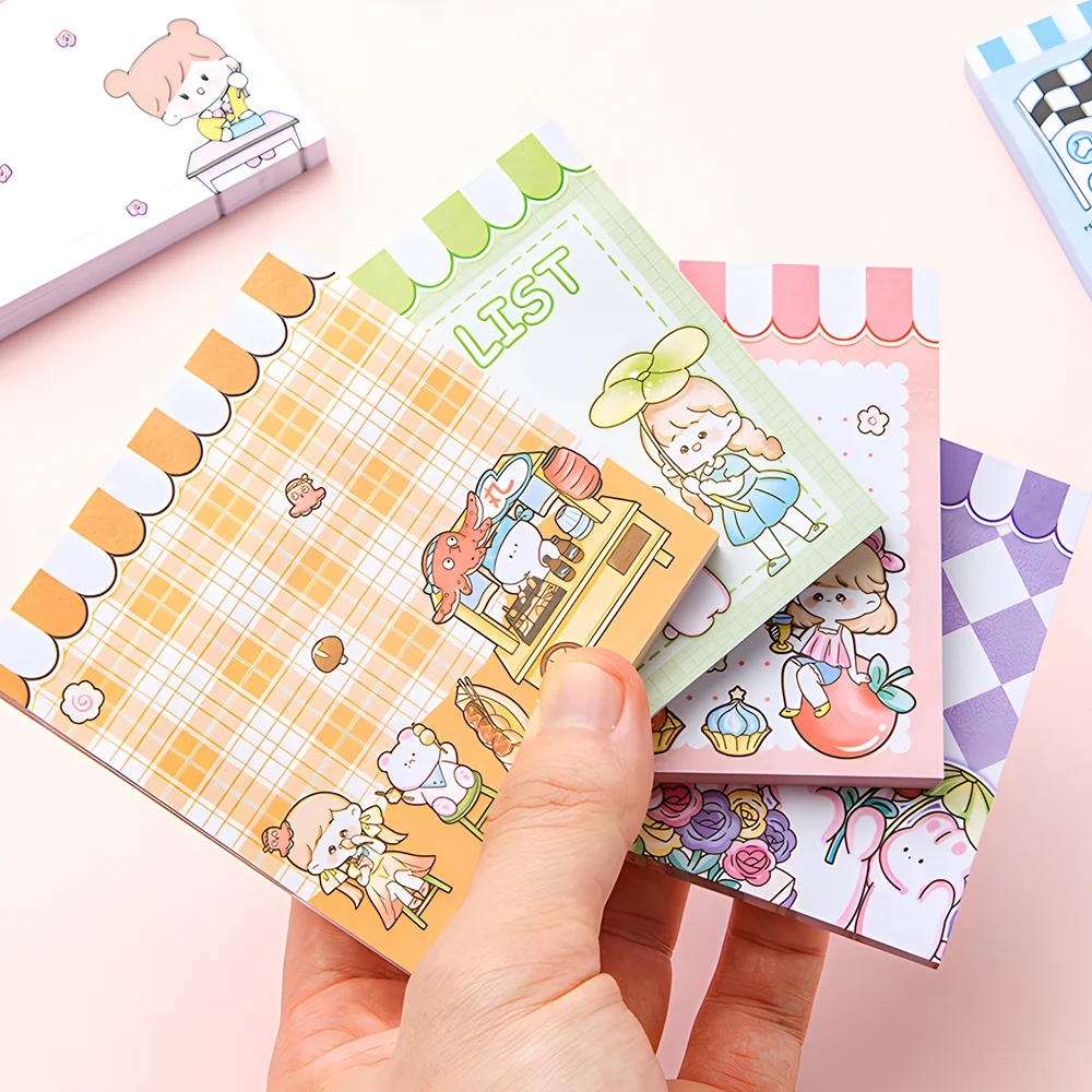 Coreano Cute Girls Sticky Notes Funny Kawaii Memo Pad Post blocco note cancelleria estetica indice Tabs Planner Agenda Checklist To Do