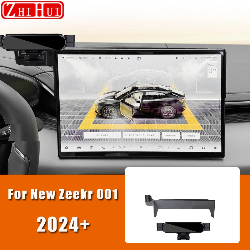 

For New Zeekr 001 2024 Restyling Car Mobile Phone Holder Central Control Display Screen Mount Gravity Bracket Stand Accessories