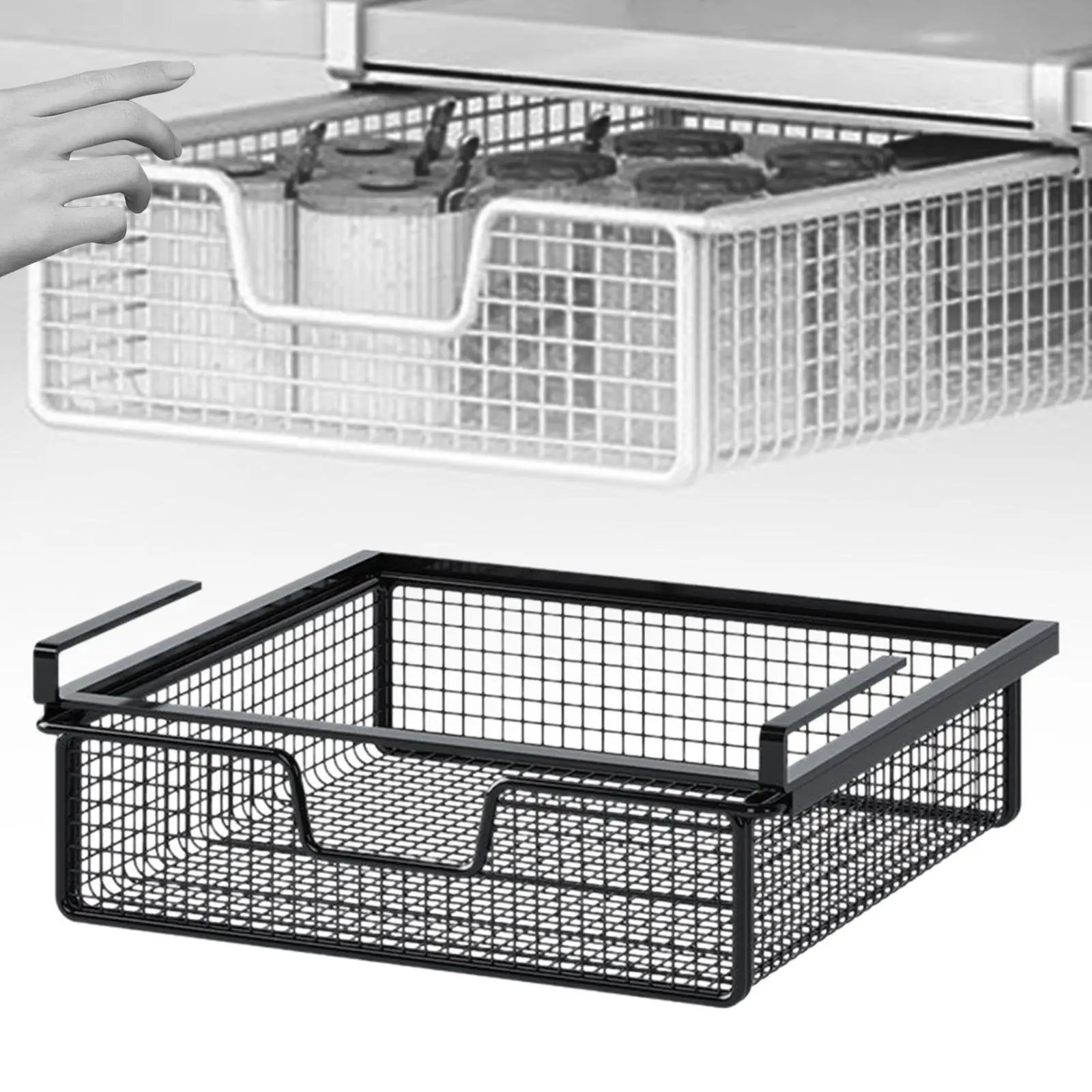 Cestino da cucina sotto l'armadio Scaffale multiuso per appendere senza punzonatura, scaffale per armadio, dispensa, ufficio, cucina, bagno