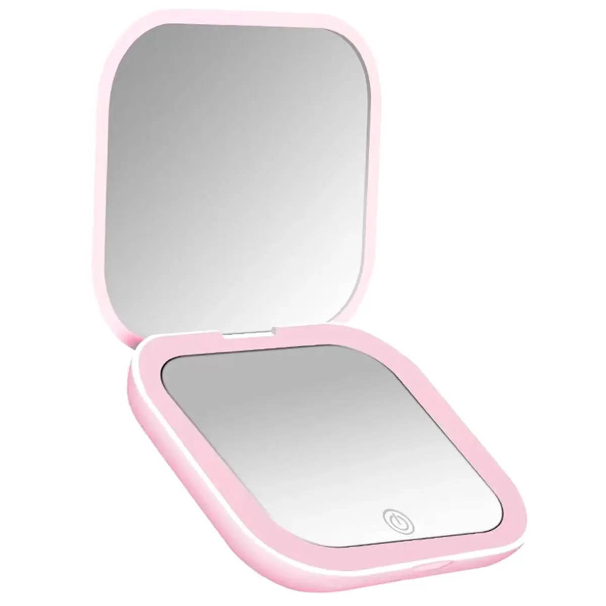 [NEW] Compact Mini Gift Vanity Folding Cosmetic Mirror with Lights Portable Hand Held Small Pocket Makeup Mirror 2X Magnifying