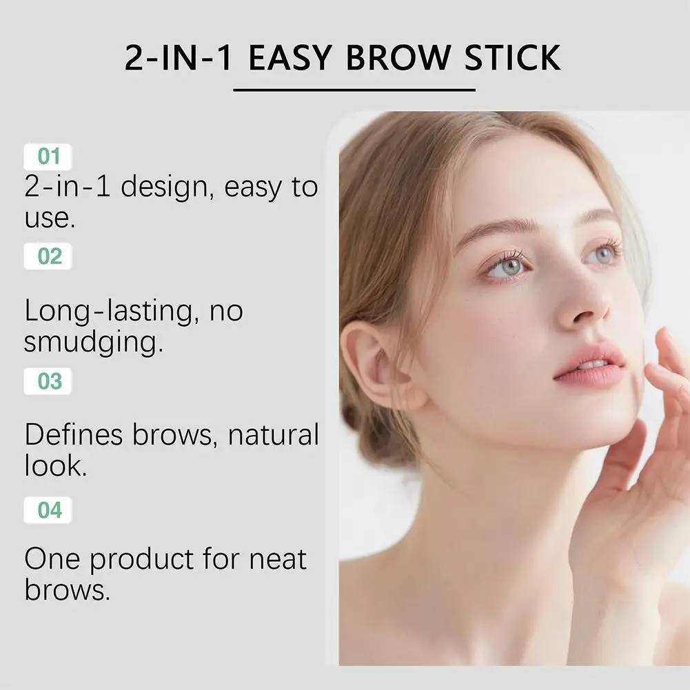 Zephoco 2 in 1 Easy Brown Stick Eyebrow Pencil 5 Colors Waterproof Long Lasting Smudge Proof Precise Brow Definer Makeup