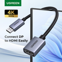 UGREEN DP to HDMI Adapter Cable 4K 60Hz DisplayPort Male to HDMI Female Converter for PC Laptop Monitor Projector Gaming Theater