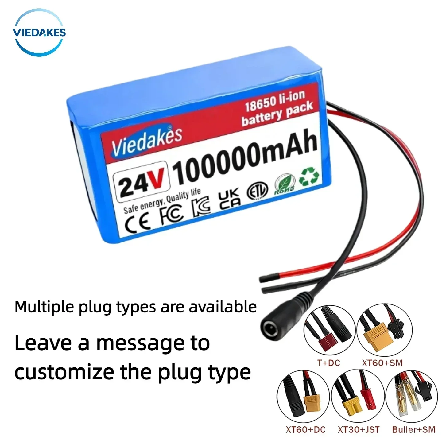 💡7S3P 18650 Battery Pack 24V 100Ah VIEDAKES Brand New Lifepo4 24V Batteries Power Bank High Performance For Emergency Power