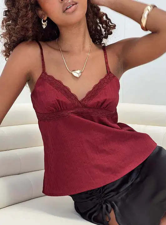 Polka Dot Halter Backless Tank Top Women Summer Sleeveless Slim Fit Vest Inner Wear Pure Color Three-acetate Fiber