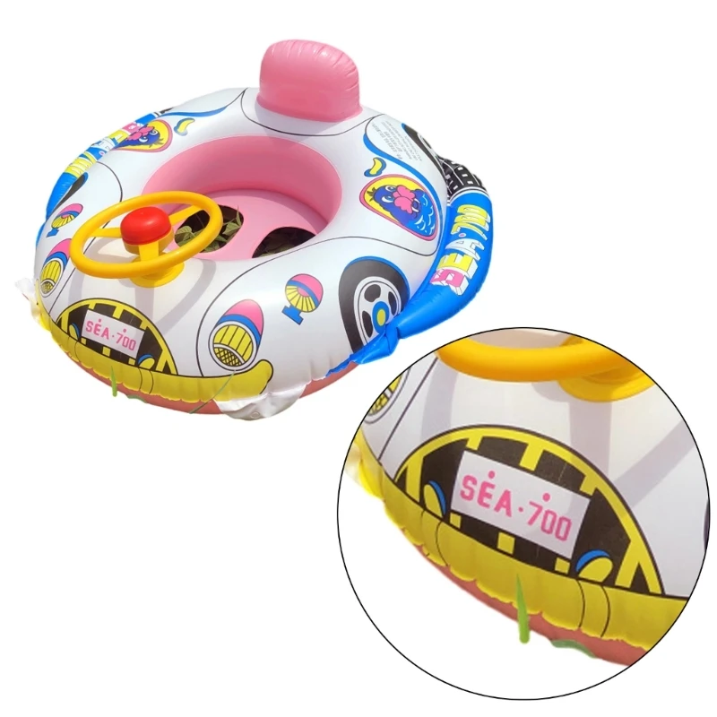 Q0KB Inflatable Baby Swim Float with Sun Cover Enjoy Safe and Exciting Water Activity