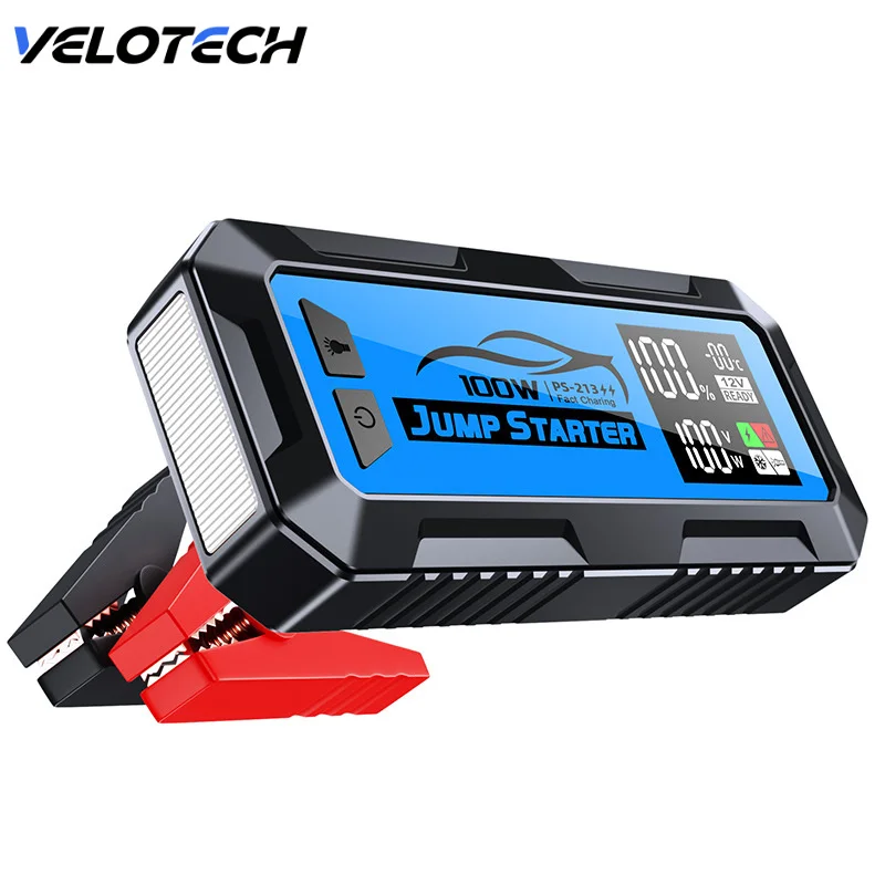 

24000mAh 12V Car Emergency Booster Jump Starter Power Bank Battery With Digital Display 8000A Large Capacity Power Supply