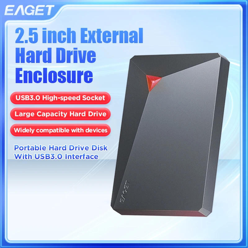 

Портативный внешний жесткий диск Eaget G22 5 Гбит/с SATA HDD 1 ТБ Жесткий диск USB3.0 Внешний жесткий диск, совместимый с ПК SamSung Macbook PS5