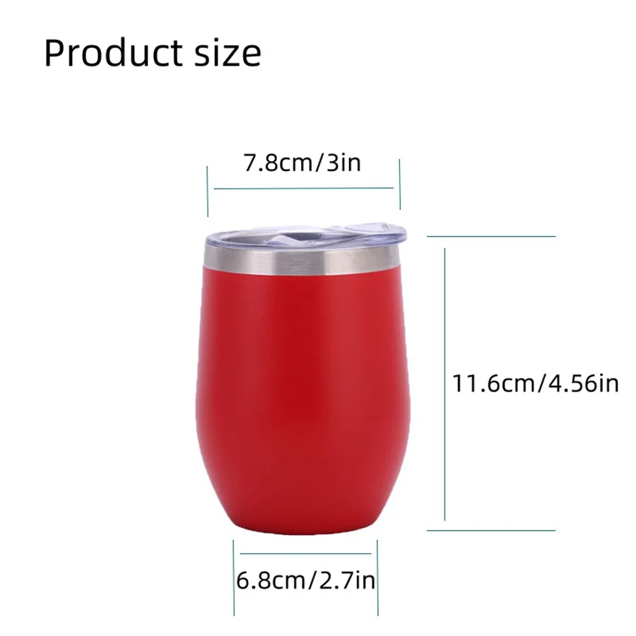 12oz Eggshell Cup Stainless Steel Vacuum Thermos Cup Double-Layer Vacuum Insulation U-Shaped Egg Cup Portable Office Thermal