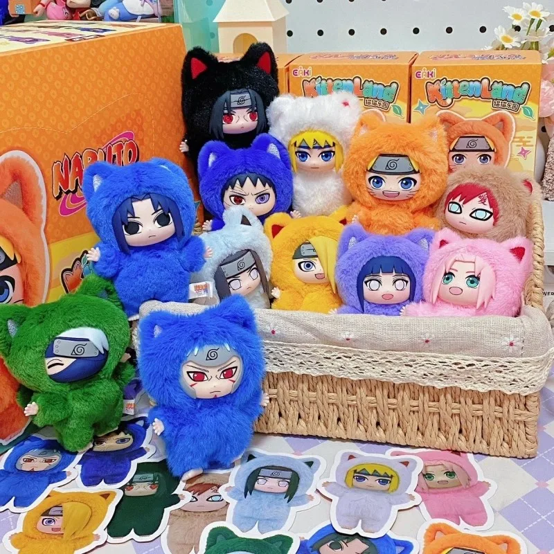 

EAKI Naruto Kitten Land Series V3 Plush Blind Box Itachi Sasuke Obito Cute Peripheral Doll Soft Figure Toy Surprise Pendant Gift