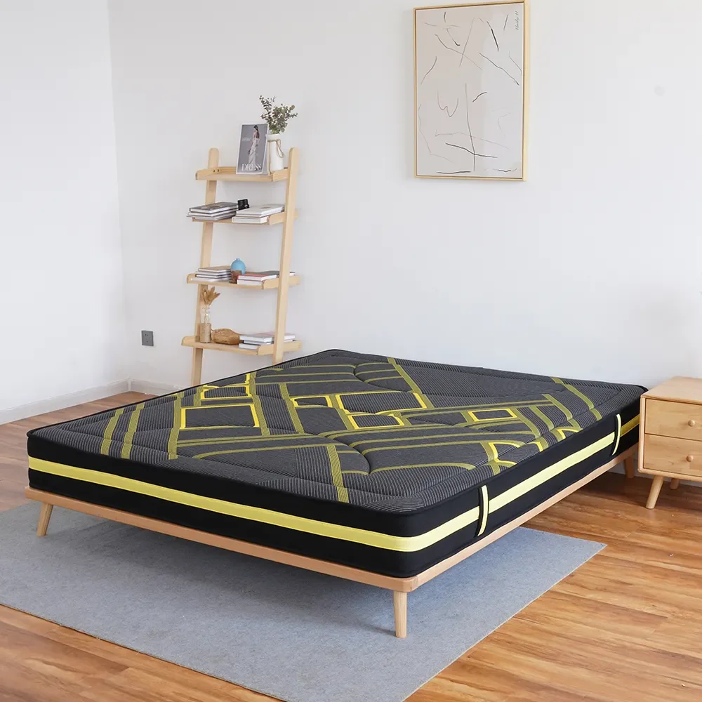 

12 Inch Cooling Latex Black Mattress Luxury Queen King Memory Foam Plush Comfortable Mattress Euro Pillow Top Spring Mattresses