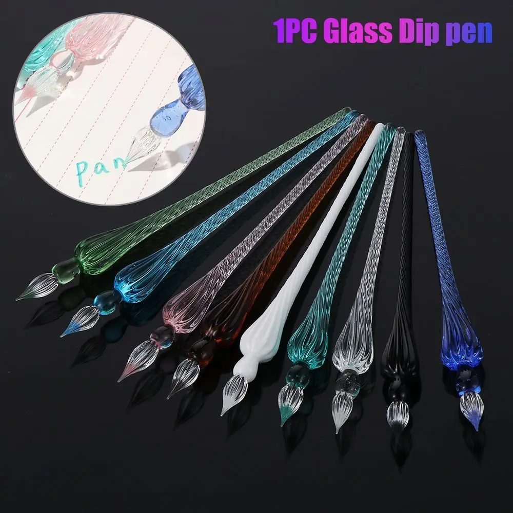 1PC Handmade Calligraphy Writing Signature Filling Ink Painting Supplies Fountain Pen Glass Dip Pen