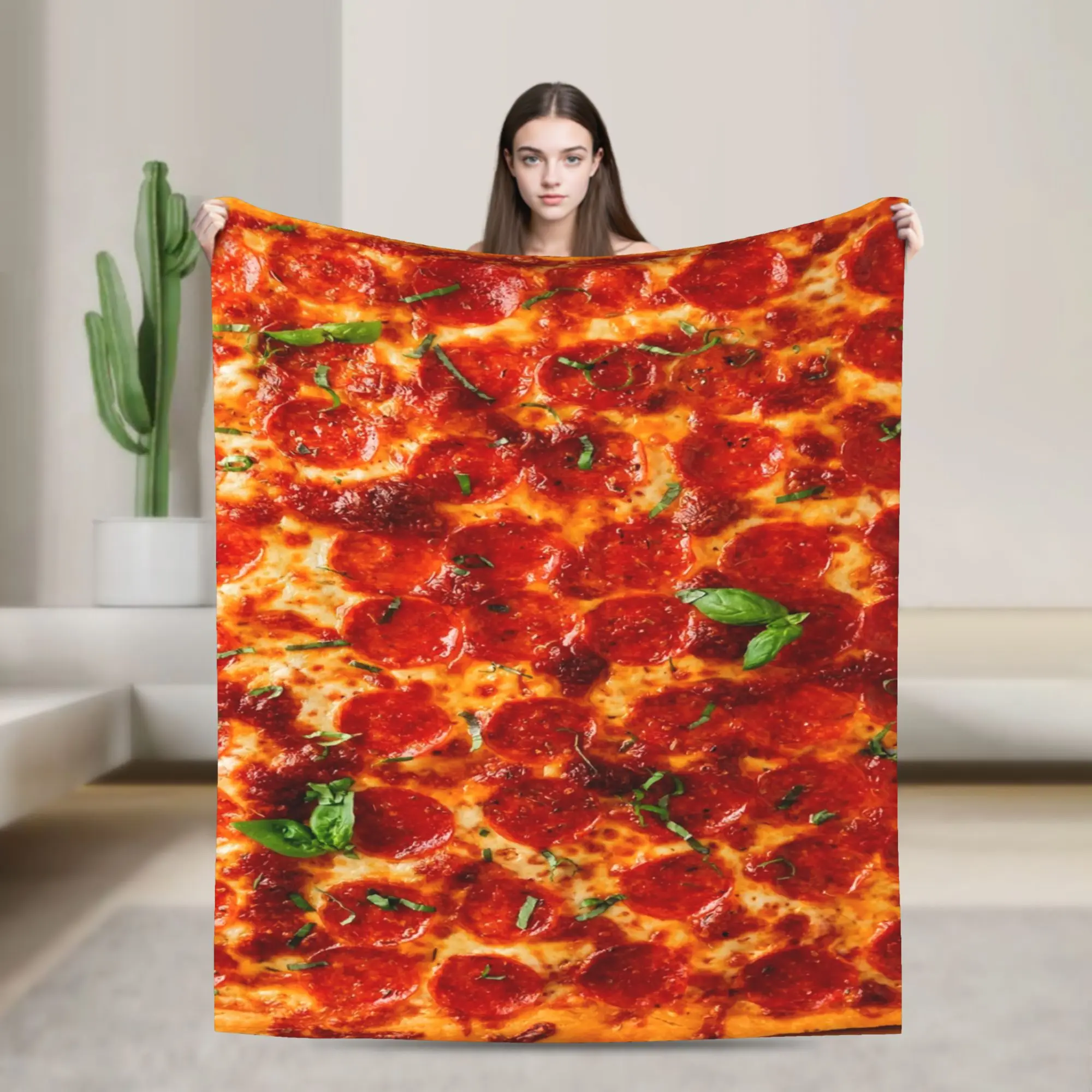 Warm Blankets Travel Red Pepperoni Pizza Bedding Throws Graphic  Bedspread For Bedroom