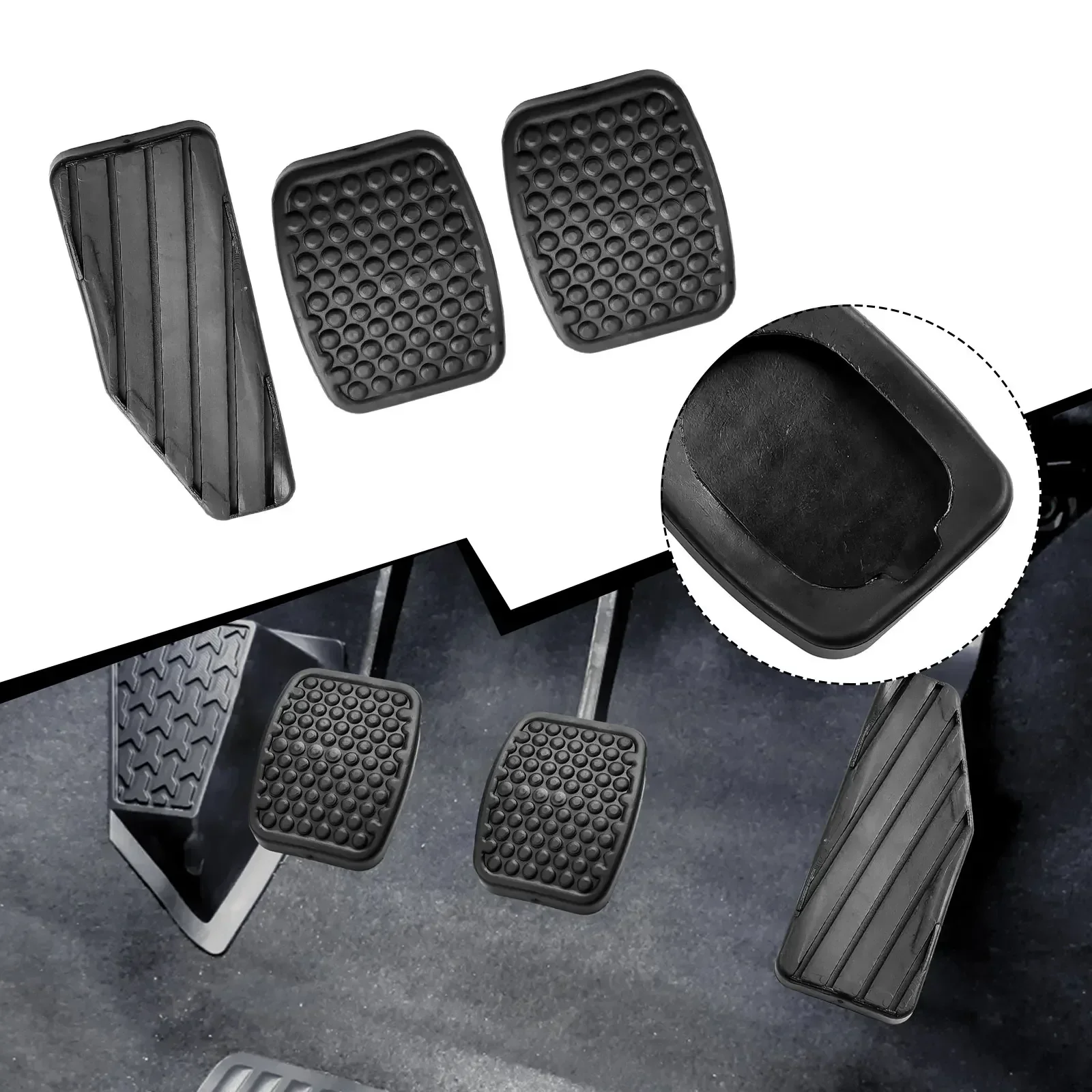 3Pcs Car Brake Clutch Accelerator Pedal Rubber Pad Cover Kit For SUZUKI Swift Samurai Sidekick Vitara TrackerDaewoo Matiz Tico