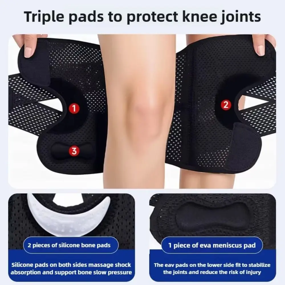 Adjustable Elastic Sports Kneepad Elastic Unisex Compression Knee Sleeve Non-Slip Lightweight Sports Knee Pads Running