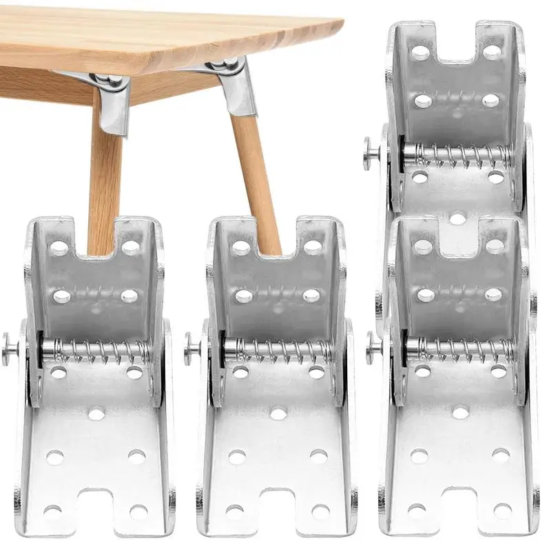 4Pcs/set 90 Degree Self-Locking Folding Hinge Table Legs Chair Extension Foldable Self Locking Fold Feet Adjustable Hinge