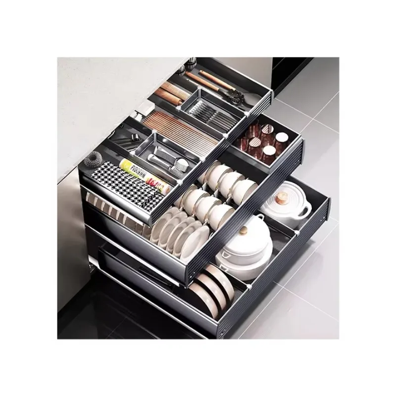 

Hot Selling Dish Pull-out Basket for Kitchen High Quality Kitchen Pull Out Basket Drawer Sliding Basket