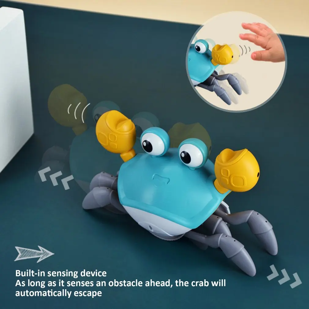 Jouet électrique en forme de crabe à Induction, Rechargeable, animal de compagnie, jouets musicaux pour enfants, cadeaux d'anniversaire, jouets éducatifs, apprendre à grimper