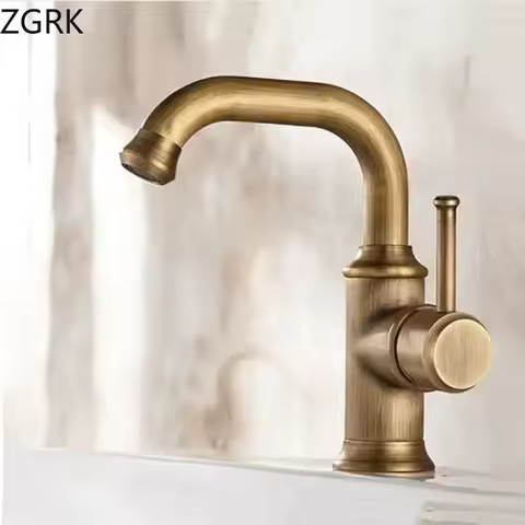Basin Faucets Single Hole Bronze Black Crane Bathroom Faucets Hot Cold Water Mixer Tap Deck Mounted torneiras do banheiro