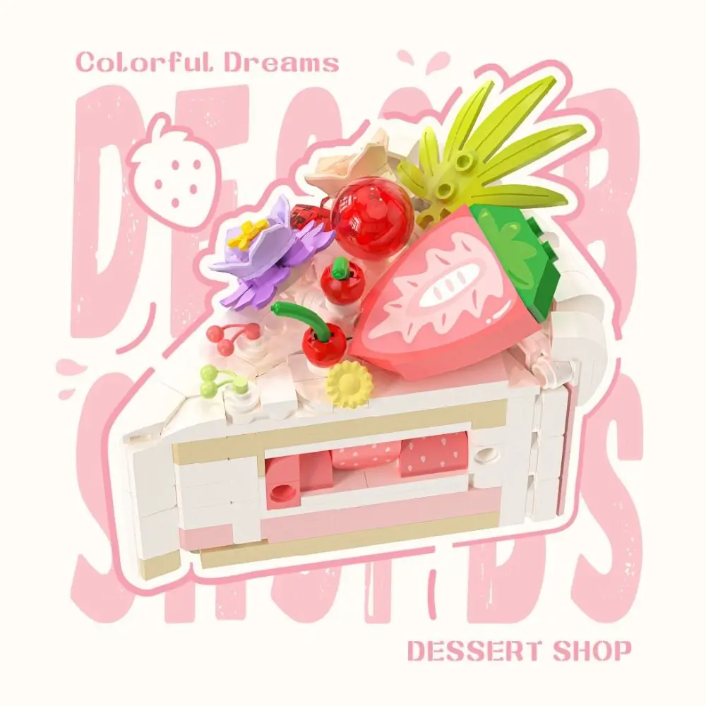 الحلوى نمط اللبنات البلاستيك الحلو كعكة نموذج DIY تجميع لعبة لعبة تعليمية بناء لعبة الطوب للأطفال