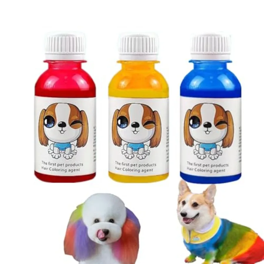 

SemiPermanent Dog Hair Dye Keep for About 2 Months 3 Pack Pet Hair Dye Provide 3 Primary Colors DIY Colors are Available Safely