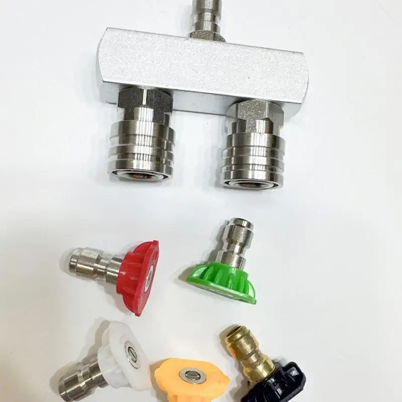 For Refer To Description  Double Head Pressure Washer Nozzle Power Washer Nozzle Tip Car Washing Joint Double Head Double Nozzle