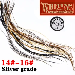 Premium 20feathers 12-14''long skinny American genetic rooster saddle dry fly hackle fly tying feather materials hair extensions