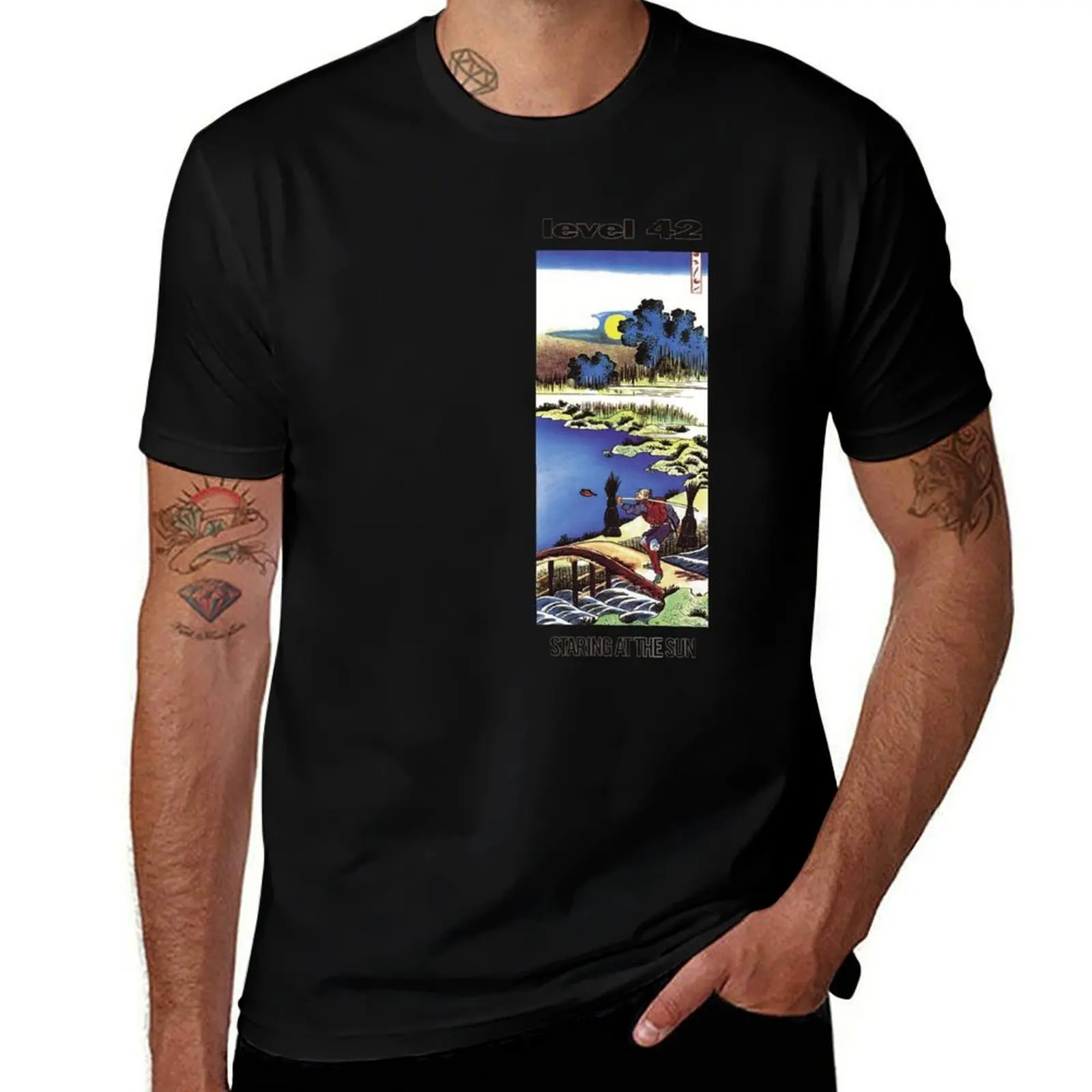 Level 42 Staring At The Sun T-Shirt Active Sports Short Sleeve Cotton Shirt
