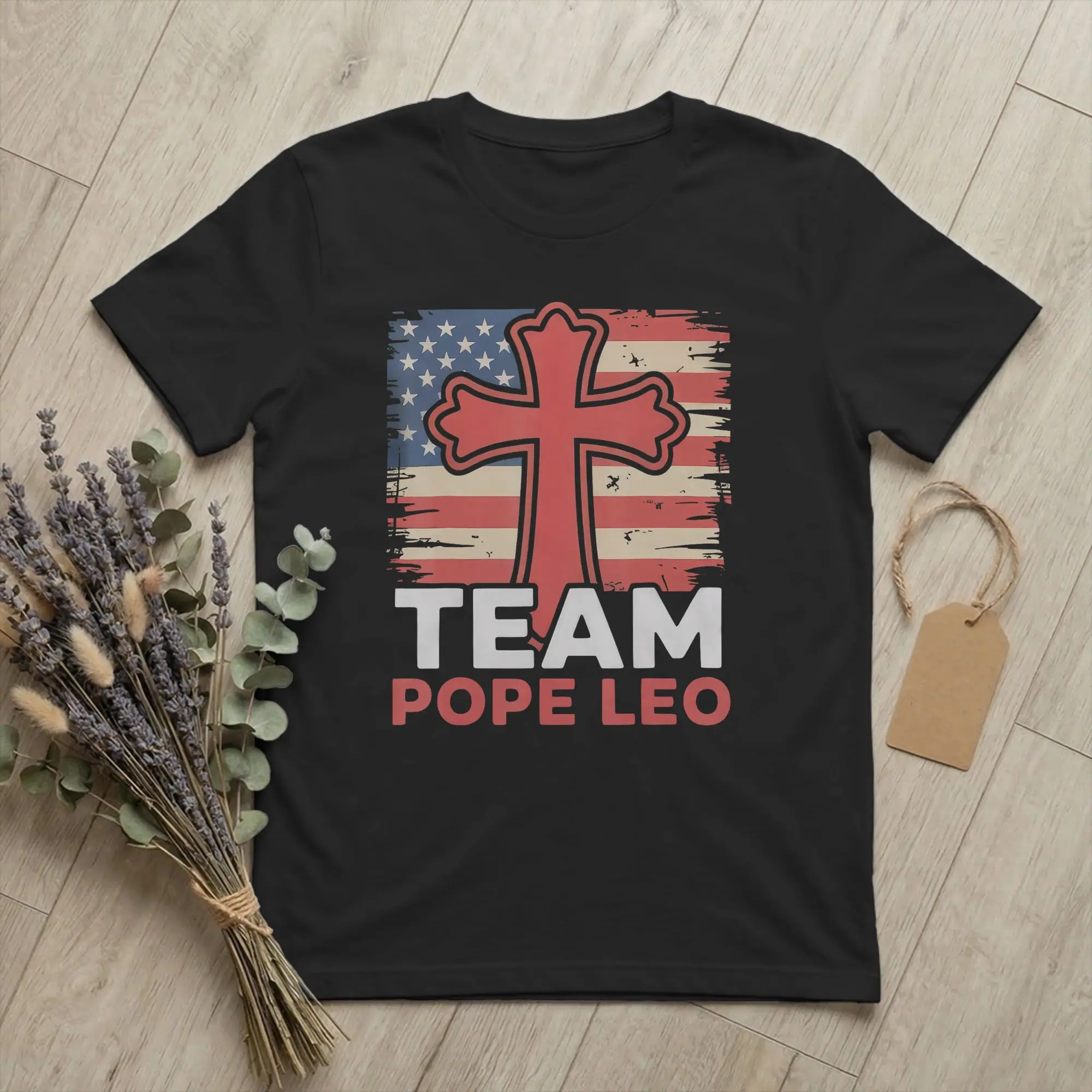Novelty Team Pope Leo XIV T-Shirt Men Crewneck 100% Cotton T Shirts Cardinal Robert Prevost Short Sleeve Tees Gift Tops