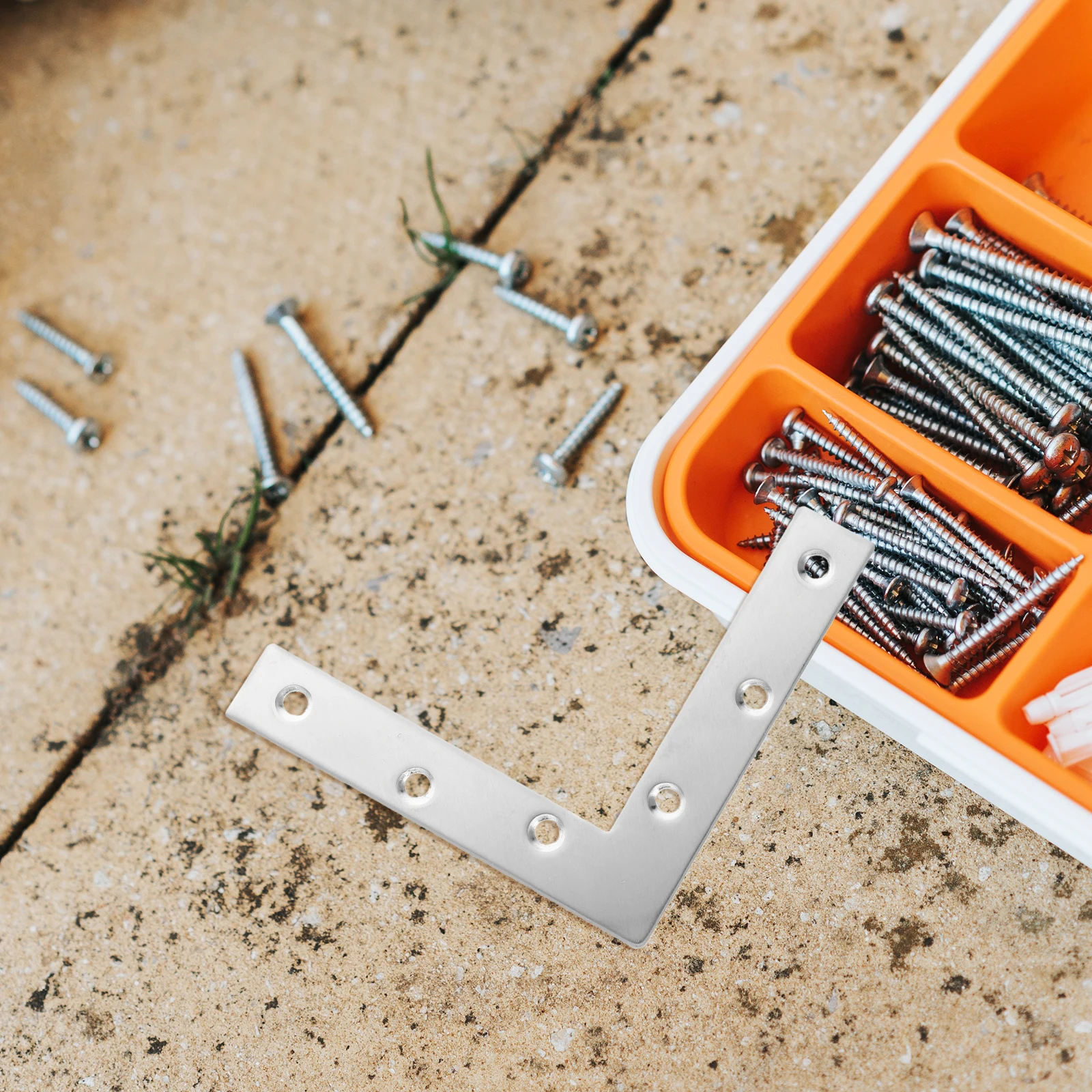 

4pcs Corner Braces 120x120mm Stainless Steel Wood Flat Metal Plates Connectors Heavy Duty Metal Brackets Silver