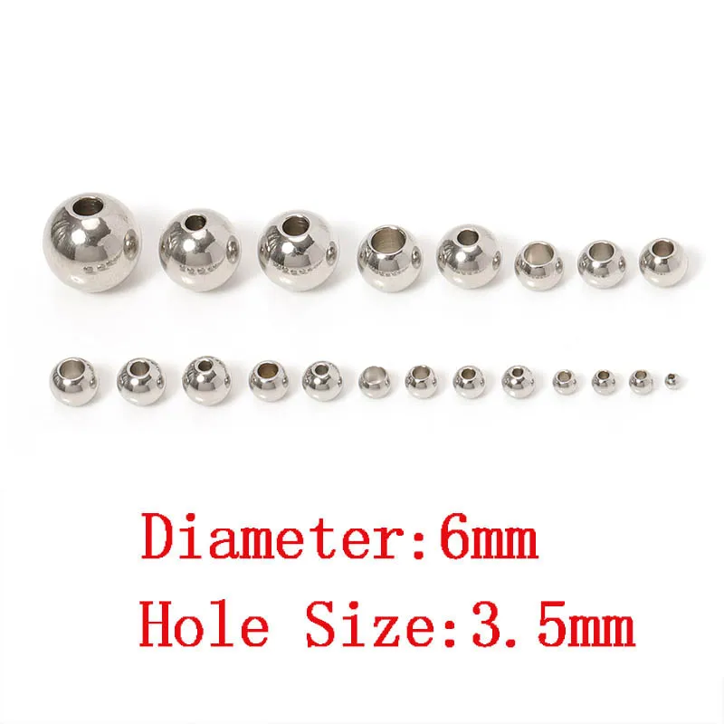 100 Stück 2/3/4/5/6/8/10 mm Metall-Abstandsperlen, runde Perlen für DIY-Armband, Schlüsselanhänger, Anhänger, Schmuckherstellung, Zubehör
