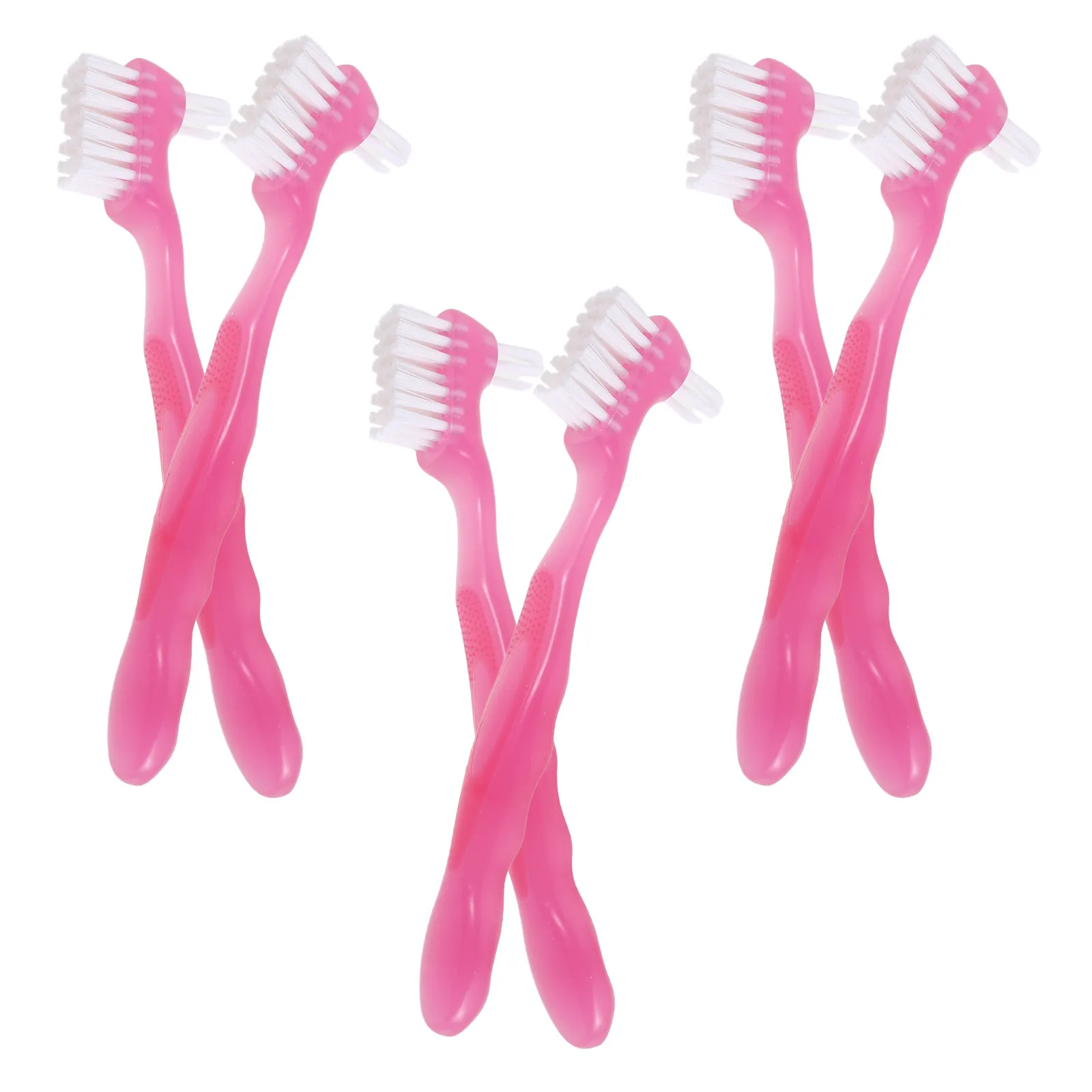 

Набор из 6 зубных щеток для протезов с двойной насадкой, мягкой щетиной и эргономичной ручкой, инструмент для глубокой чистки полости рта, уход за зубными протезами для пожилых людей