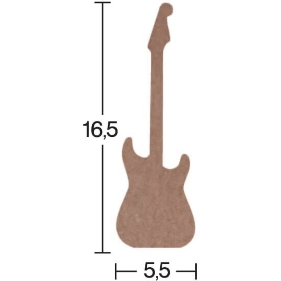 H94 Electric Guitar Trinket, 18mm Figurative Wood Object