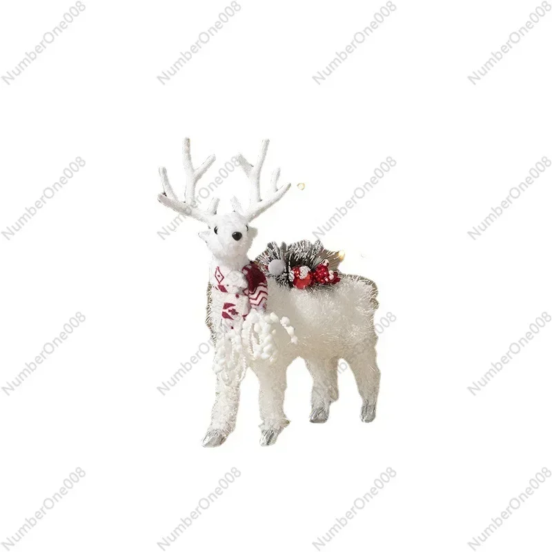 Hong Kong Heng Christmas Ornaments White Elk Dolls Home Shopping Mall Window Arrangement Christmas Tree Ornaments