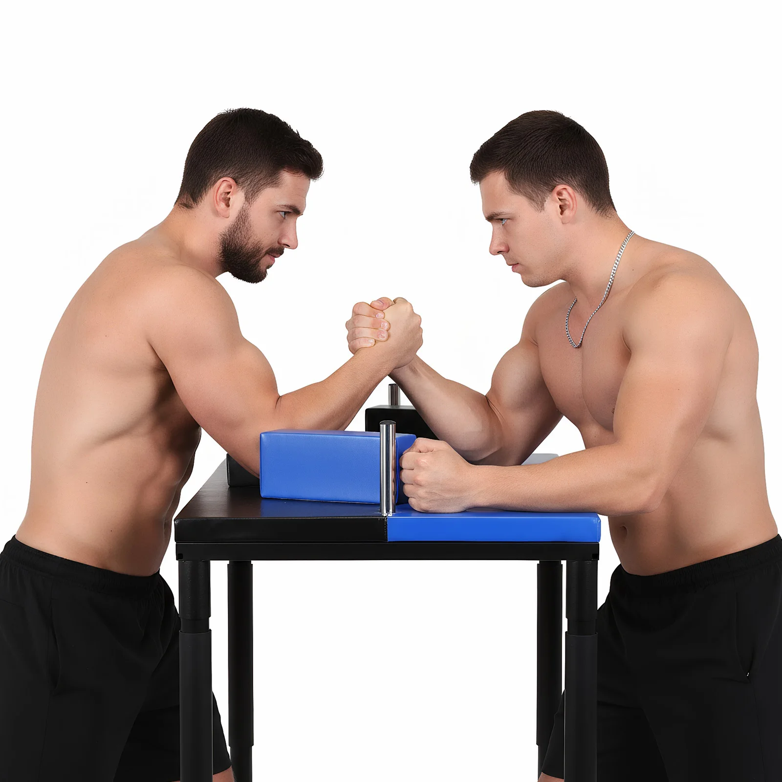

Standard Arm Wrestling Battle Table Wrist Strength Training Table W/ Elbow & Forearm Pads Steel Farme for Home Gym Office Club
