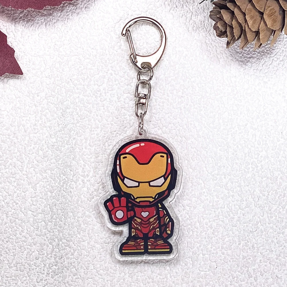 11 Stück Cartoon-Charaktere Avengers Schlüsselanhänger Zubehör Acryl Niedliche Anhänger für Taschen Schlüsselhalter Rucksack Dekoration Geschenk – Detail 5
