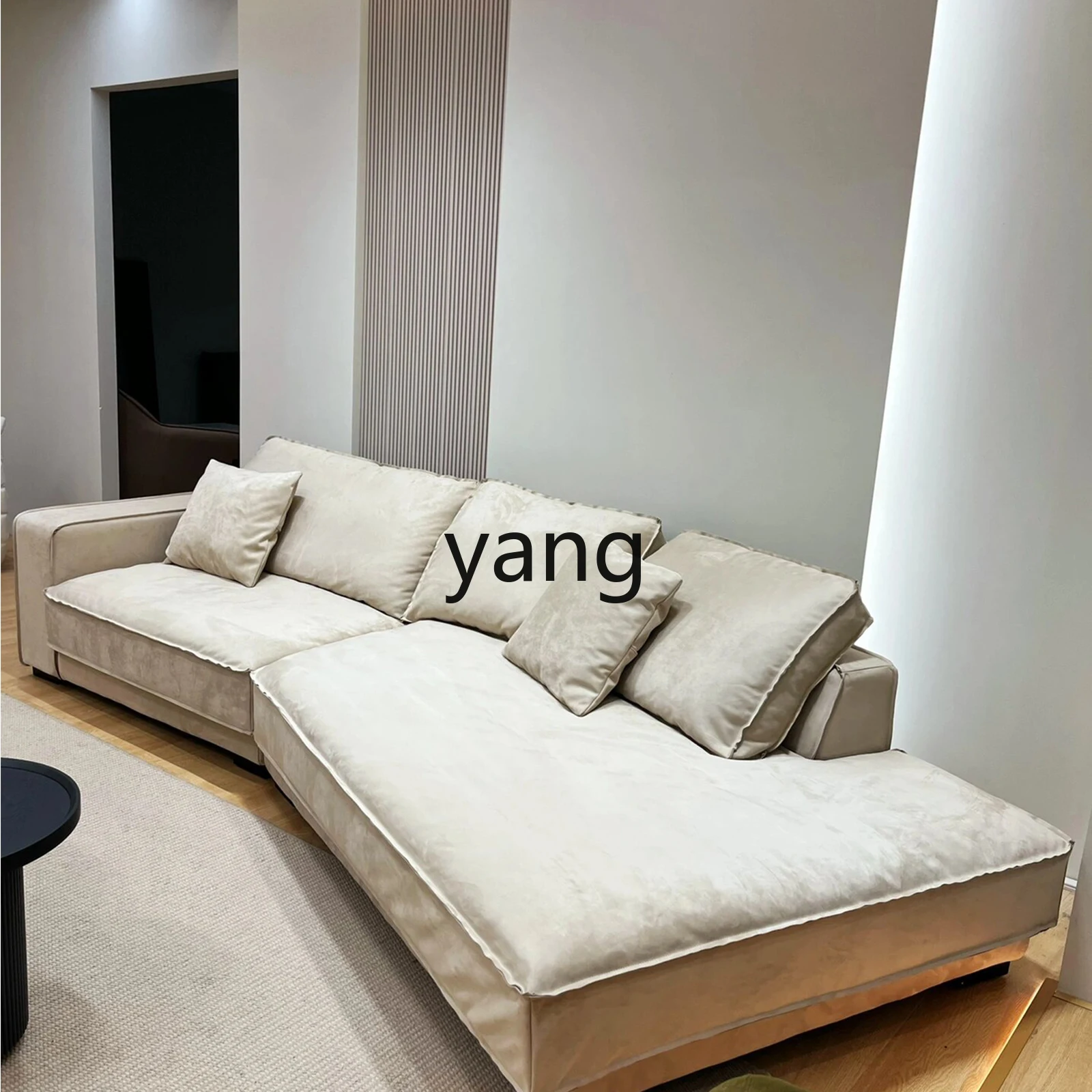 LMM,minimalist cat scratching cloth living room modern straight row tofu corner sofa