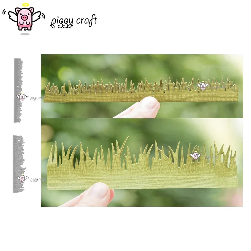 Piggy Craft metal cutting dies cut die mold Grass edge decoration Scrapbook paper craft knife mould blade punch stencils dies