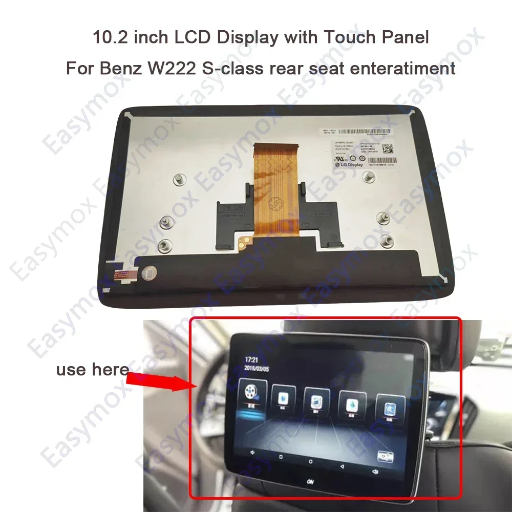 

LA102WH2-SL01 LA102WH2(SL)(01) 10.2" Inch LCD Display for Mercedes W222 Headrest Monitor Rear Seat Entertainment Screen LA102WH2