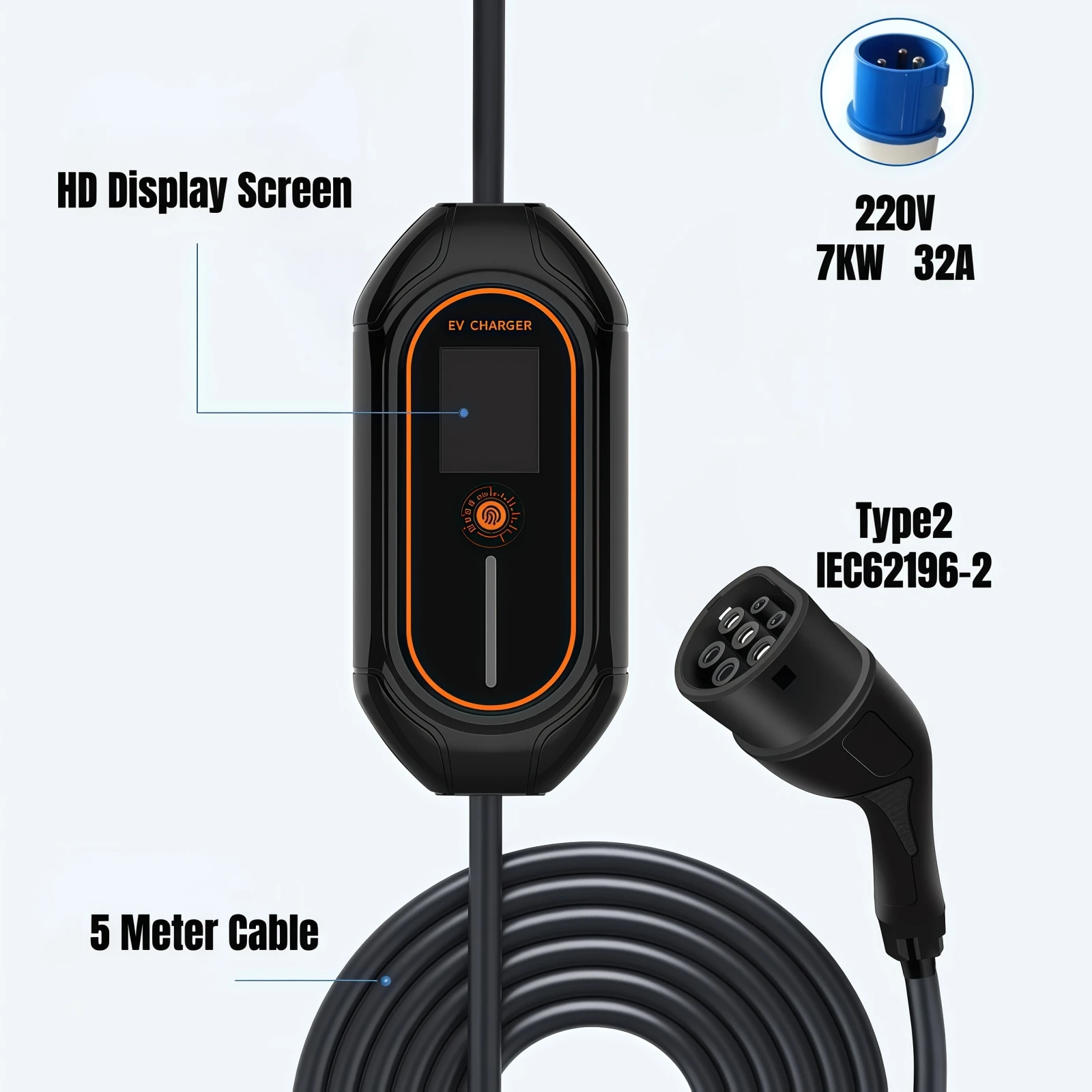 เครื่องชาร์จรถยนต์ไฟฟ้าแบบพกพา - Portable Ev Charger 32A Type 2 Cee Plug บทวิจารณ์และราคา