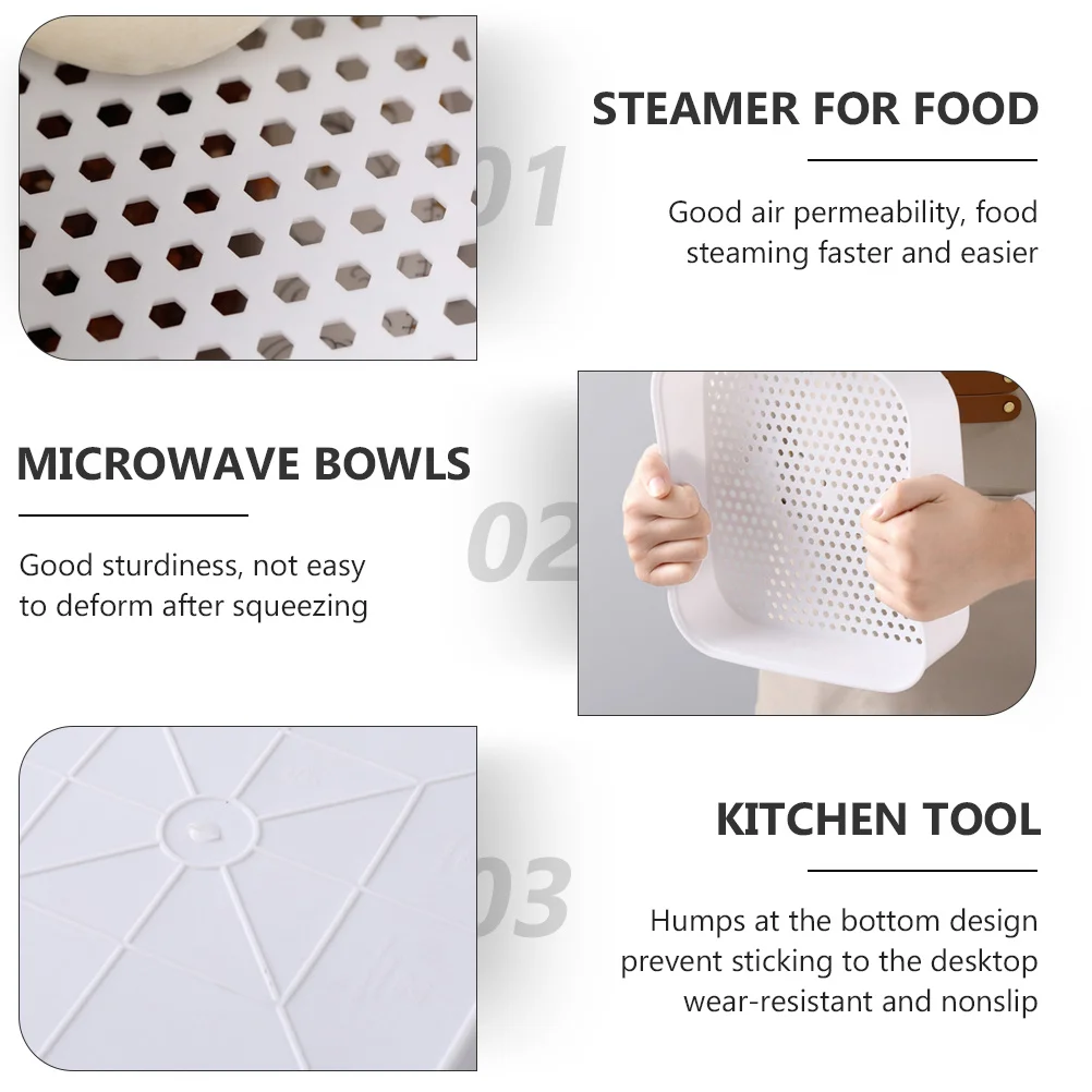 

Double Layer Food Steamer Microwave Steamer Kitchen Tool Professional Cooking Steaming Bowl Microwave Accessories Kitchen