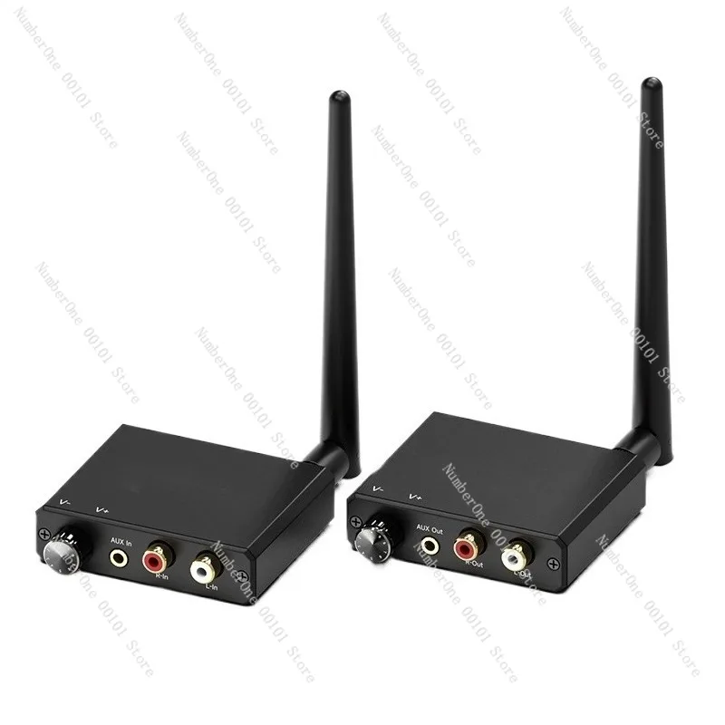 2.4G Wireless Audio Transmitter and Receiver Set, Low Latency Stereo Adapter for Home Theater PC Speaker System