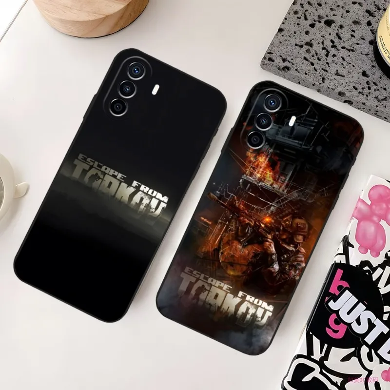 Game Escape From Tarkov Phone Case For Huawei P50 P30 P40 Mate 50 40 30 NOVA 10 9 8 Pro Plus Black Soft Cover