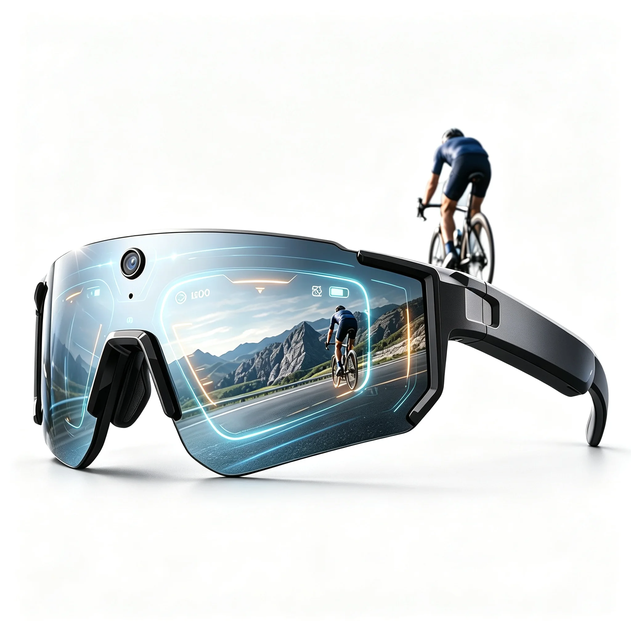 Neue KI-Smart-Brille mit Kamera 1200P Videoaufnahme Anti-Shake-Aufnahme Sonnenbrille Fahrrad-Brille Winddichte Schutzbrille für Männer und Frauen