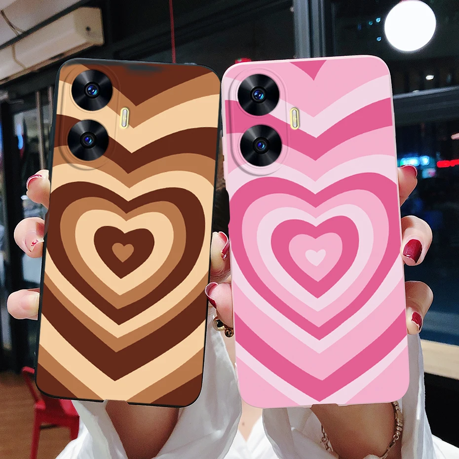 For Oppo Realme C55 Cute Love Heart Shockproof Phone Case Silicone Cover for Realme C55 4G 2023 RMX3710 RealmeC55 C 55 55C Coque