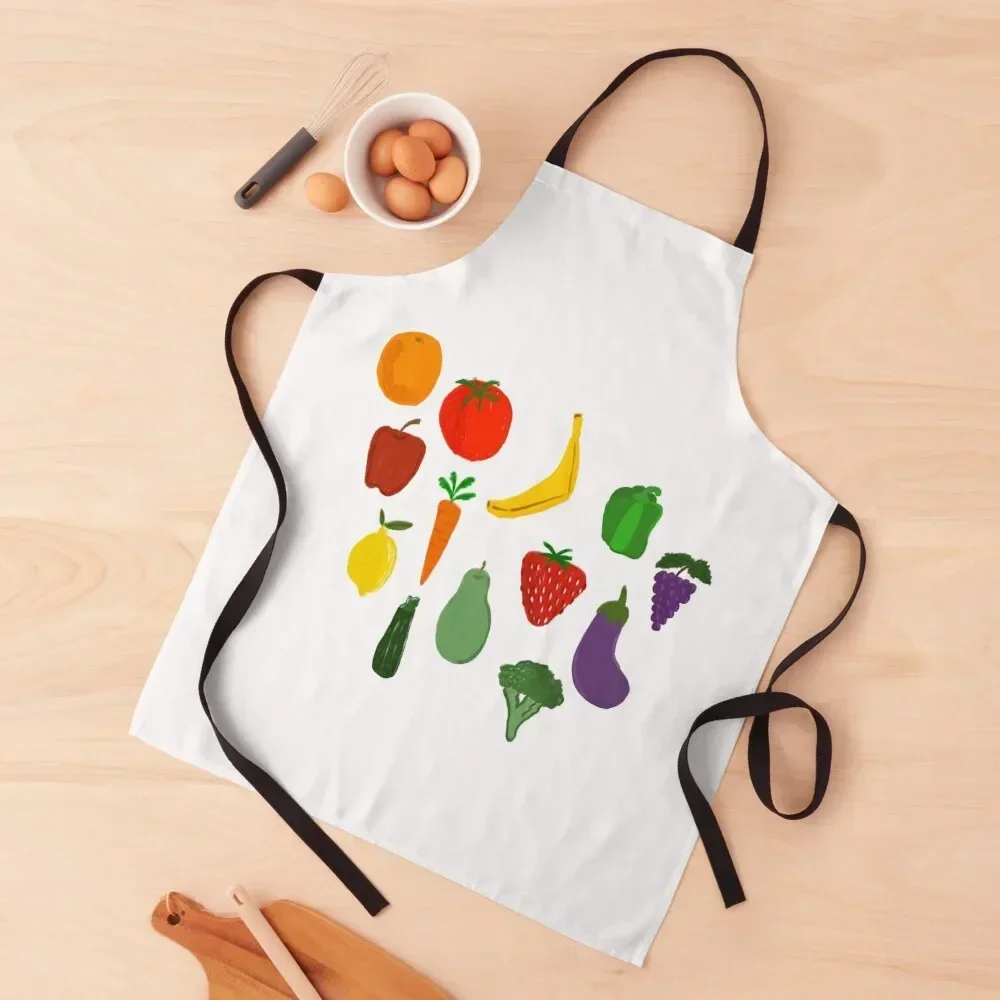 Fruit & Veggie Pattern Apron waterproof for women kitchen woman Cooking Apron