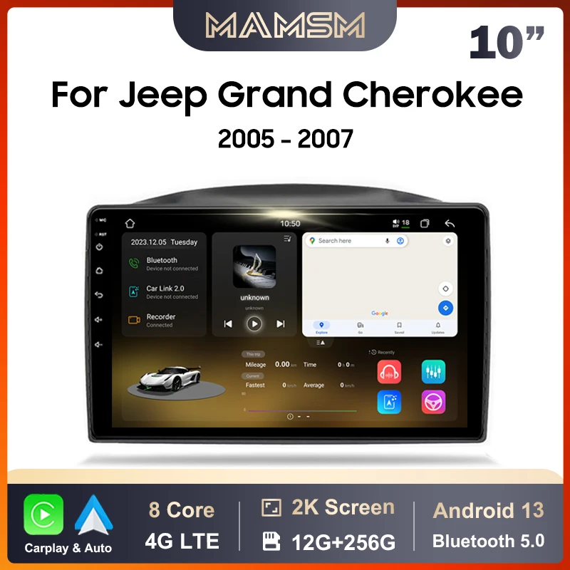 

MAMSM Car Radio For Jeep Grand Cherokee 2005 2006 2007 Android 13 Multimedia Video Player GPS 4G Carplay Auto Stereo Head Unit