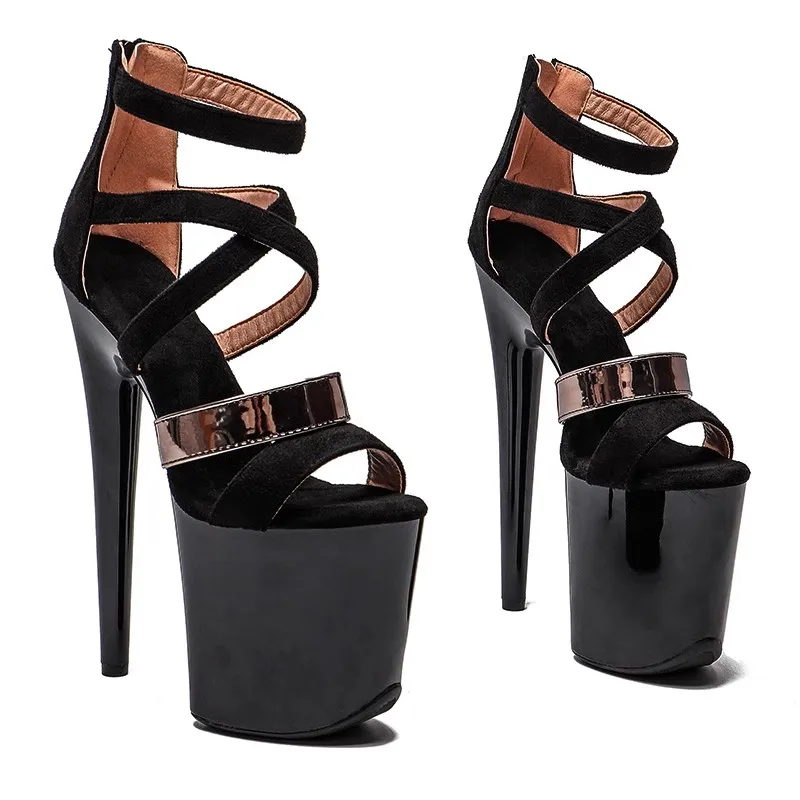 

20CM/8inches PU Upper Plating Platform Sexy High Heels Sandals Pole Dance Shoes 012